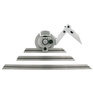 Universal protractor 150/200/300mm rail, with magnifier and fine adjustment
